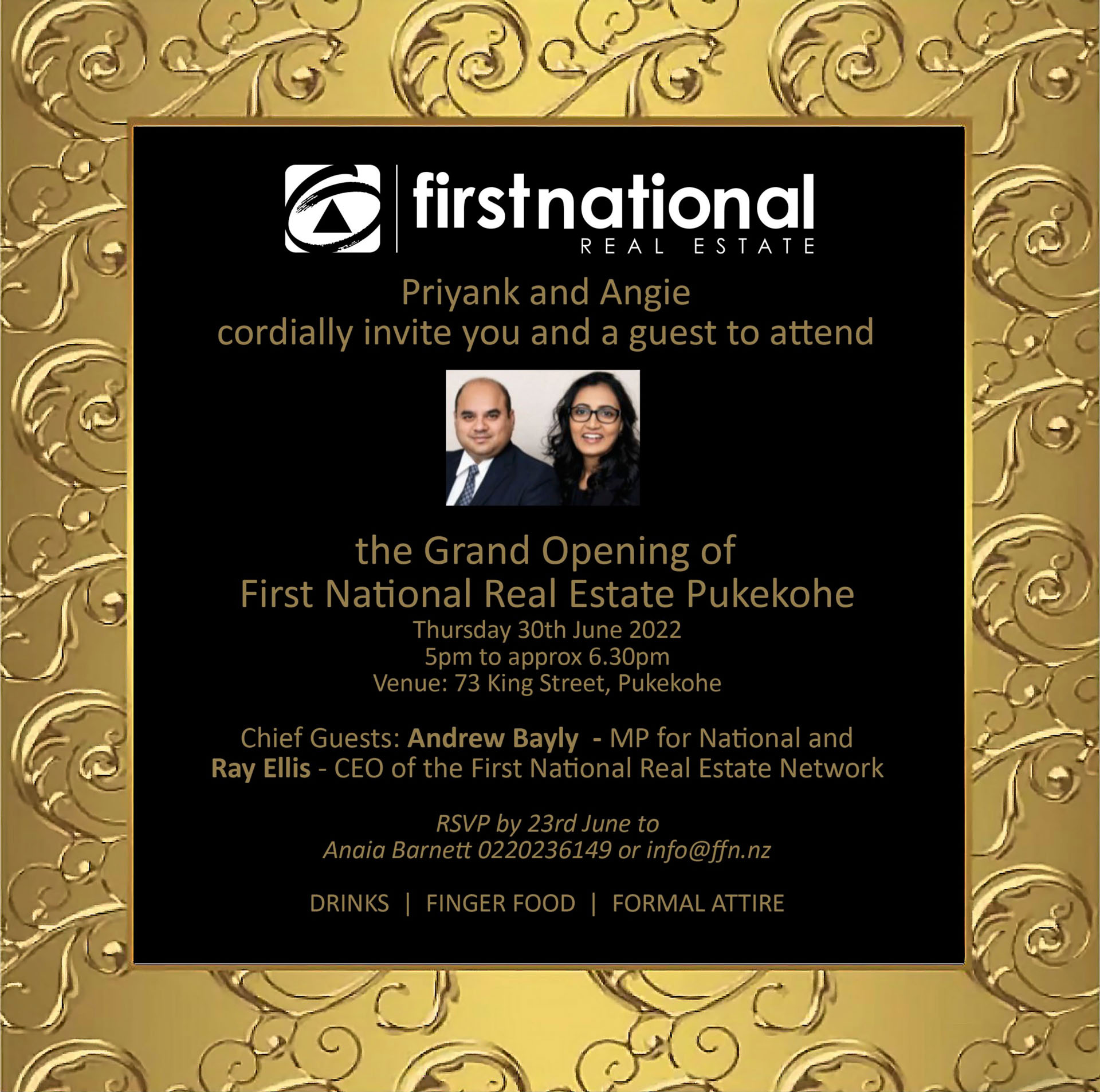 You’re invited to the opening of First National Real Estate in Pukekohe!